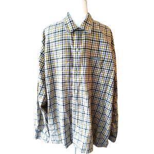 Ralph Lauren plaid button up men’s shirt sz L long sleeve white Navy Coastal pro